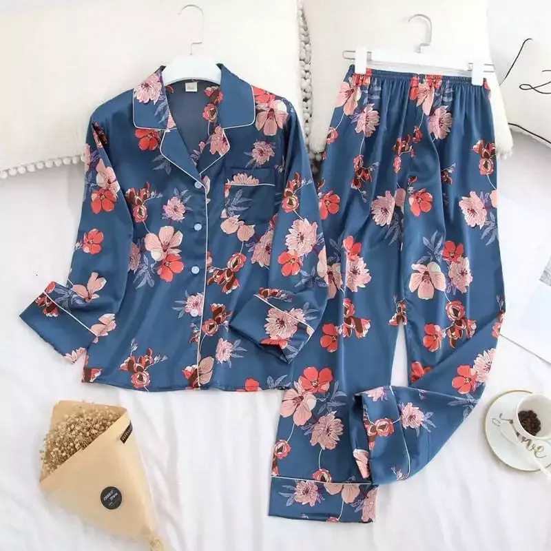 Pyjama Satin Bleu