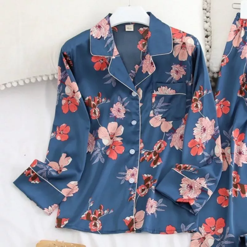 Pyjama Satin Bleu