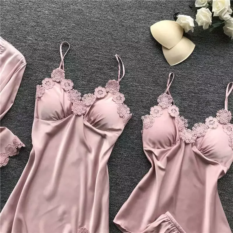 Ensemble Pyjama Satin Rose