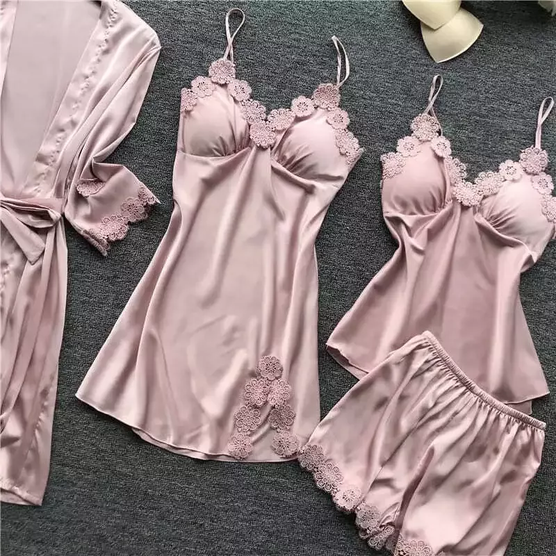 Ensemble Pyjama Satin Rose