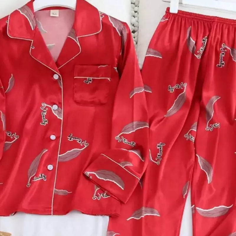 Pyjama Satin Femme Rouge
