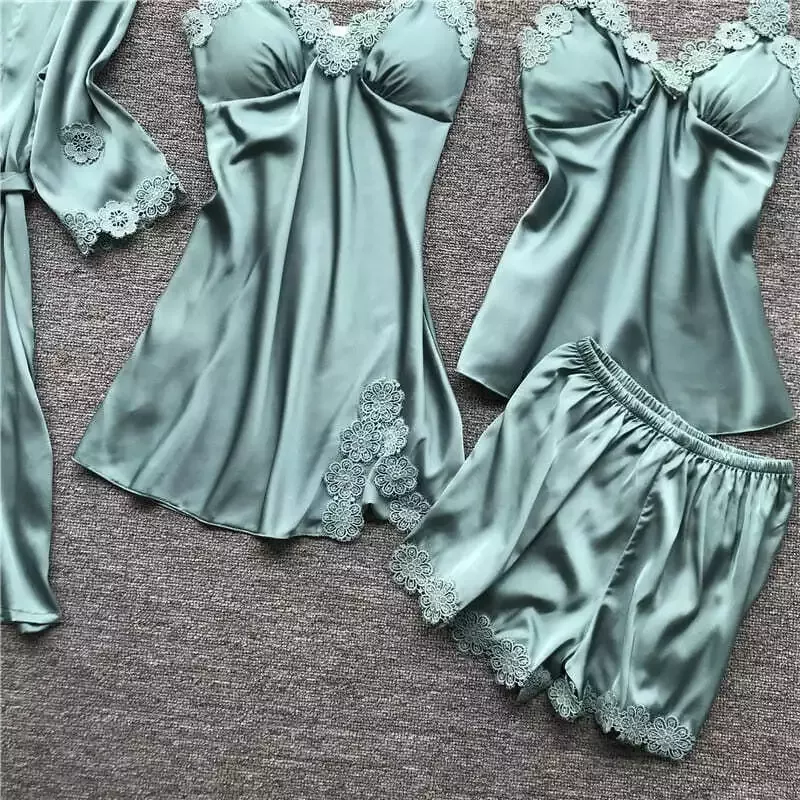 Ensemble Pyjama Satin Turquoise