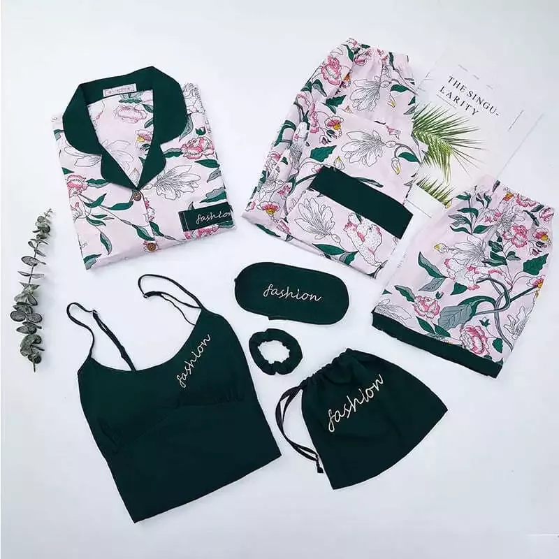 Ensemble Pyjama Short En Satin À Fleurs