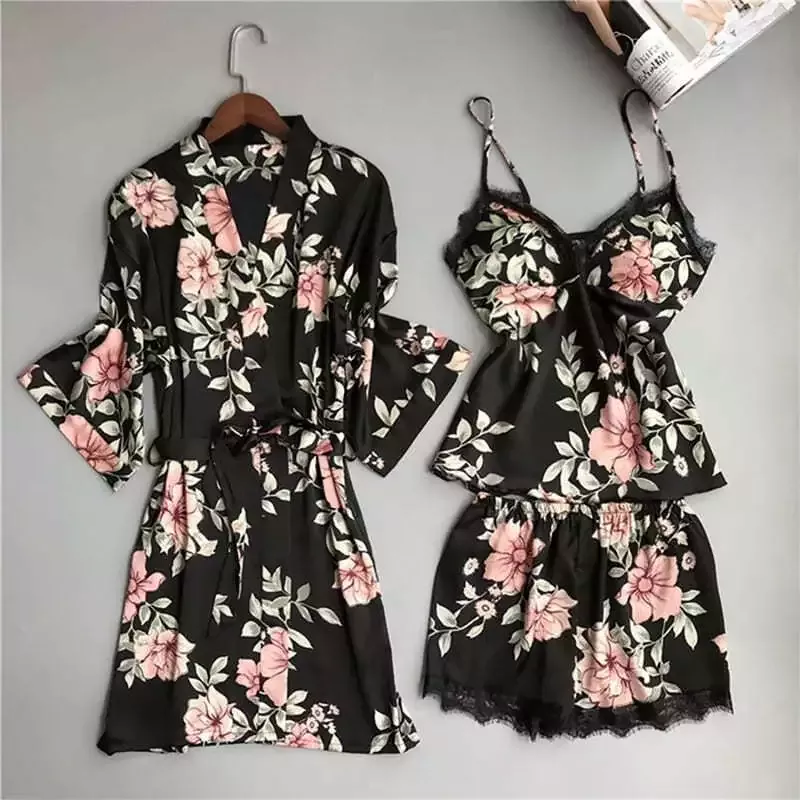 Ensemble Pyjama Satin Floral