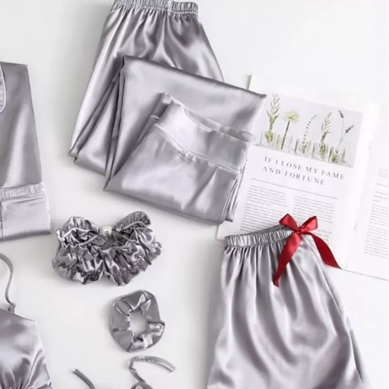 Ensemble Pyjama Satin Gris