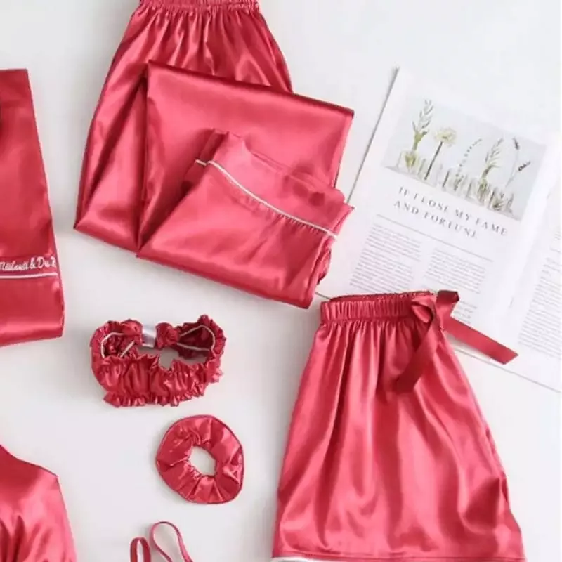 Ensemble Pyjama Femme Satin Rouge