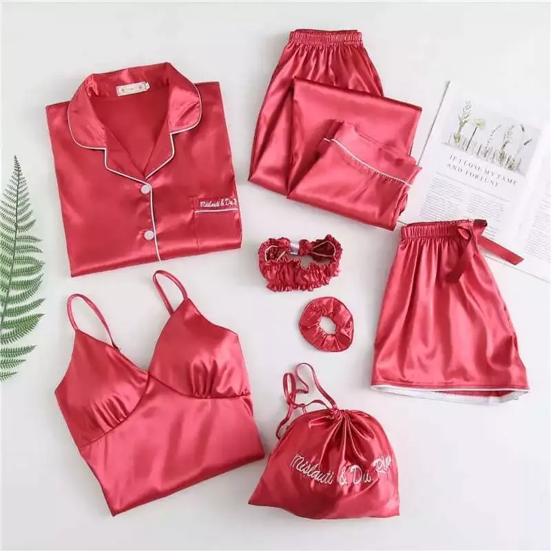Ensemble Pyjama Femme Satin Rouge