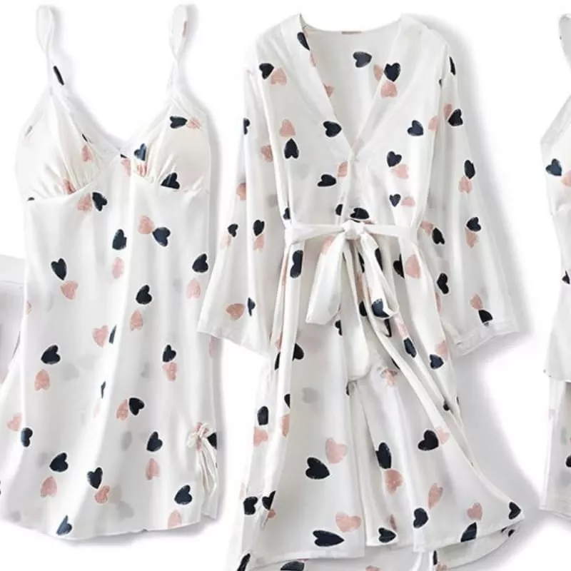 Ensemble Pyjama Satin Blanc