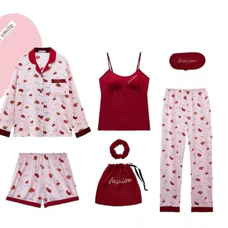 Ensemble Pyjama Satin Cerise