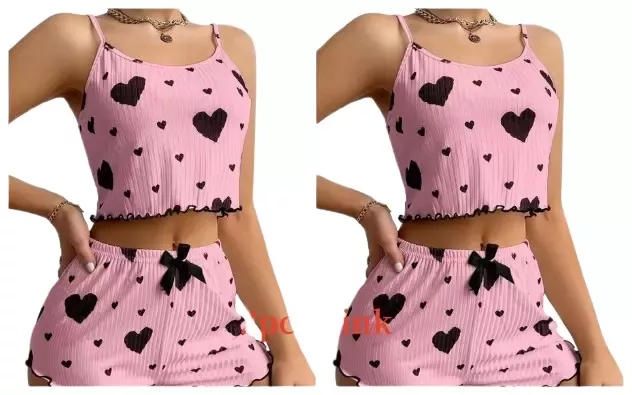 Pyjama satin femme rose​