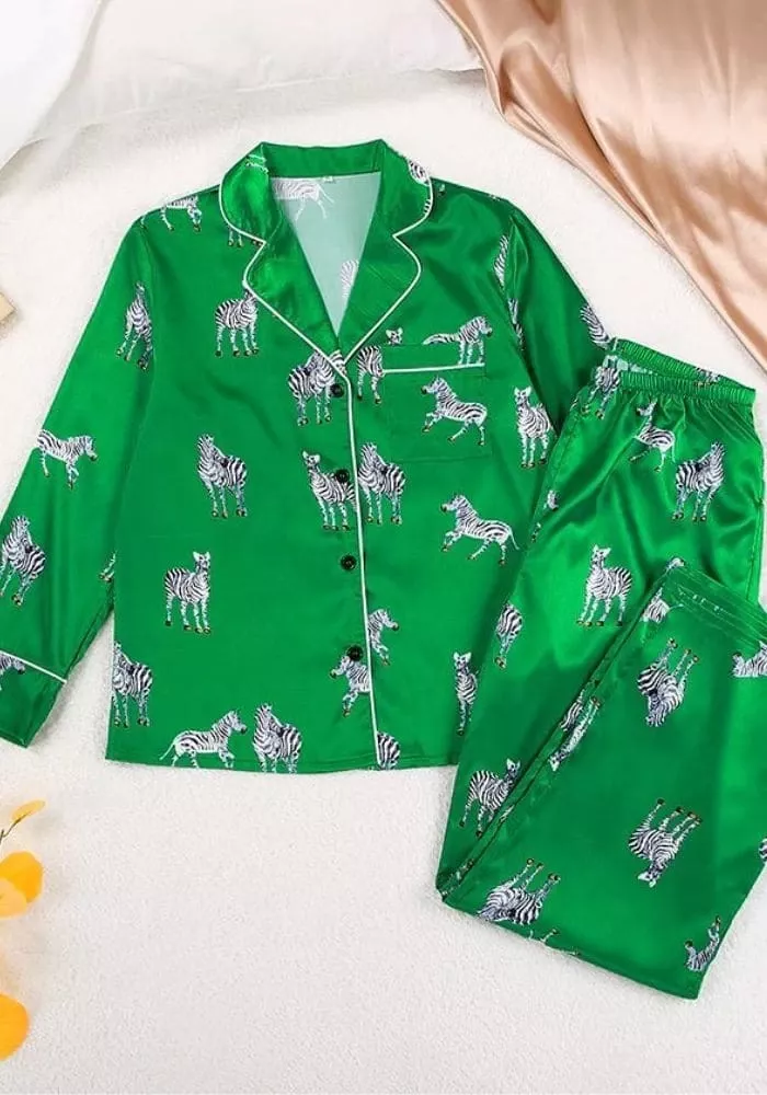 Pyjama Satin Femme Zèbre