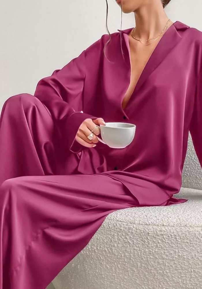 Pyjama Satin Femme Oversize