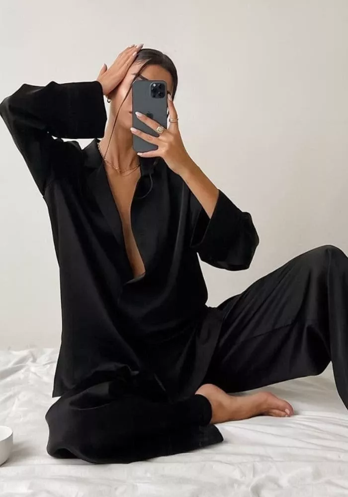 Pyjama Satin Femme Oversize