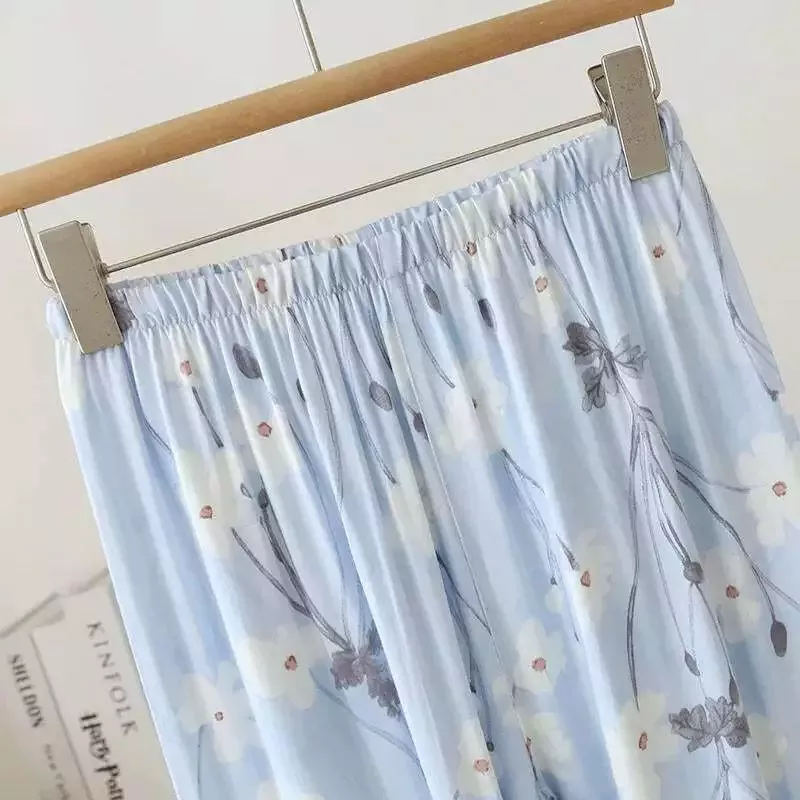 Pyjama satin bleu ciel