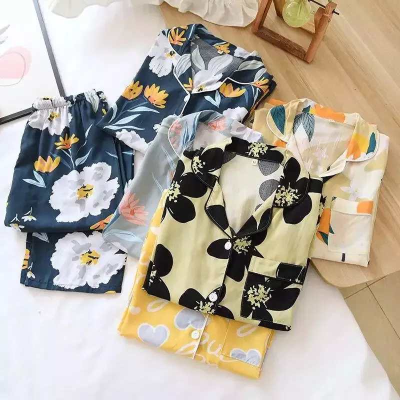 Pyjama satin jaune