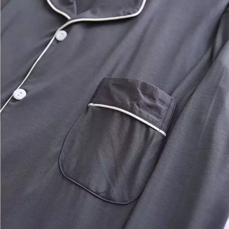 Pyjama gris en satin pour homme
