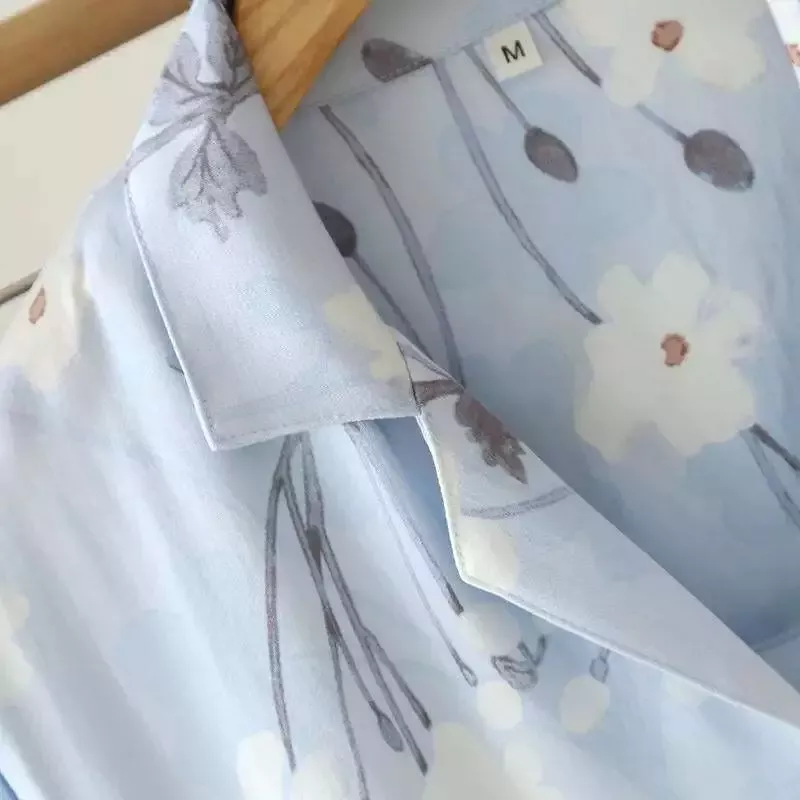 Pyjama satin bleu ciel