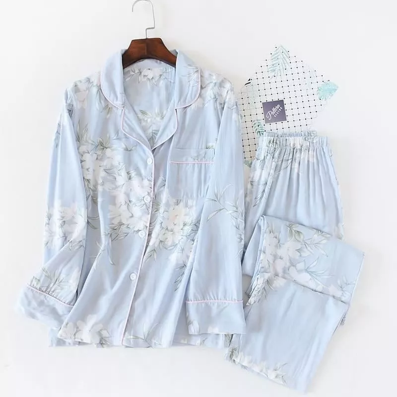 Pyjama Satin Bleu Clair