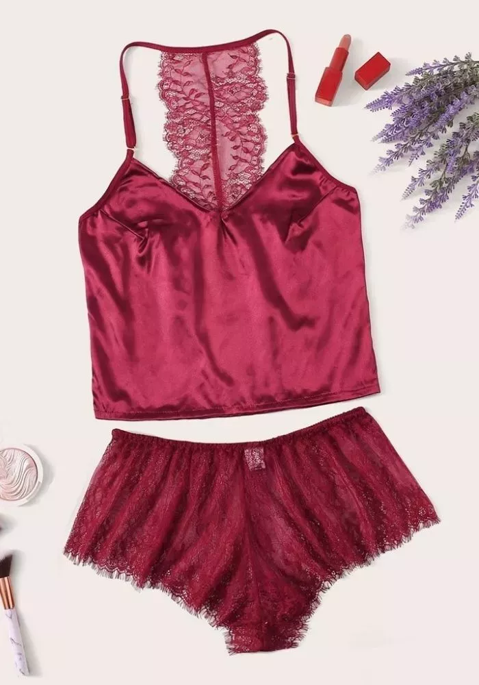 Pyjama Femme Satin Rouge